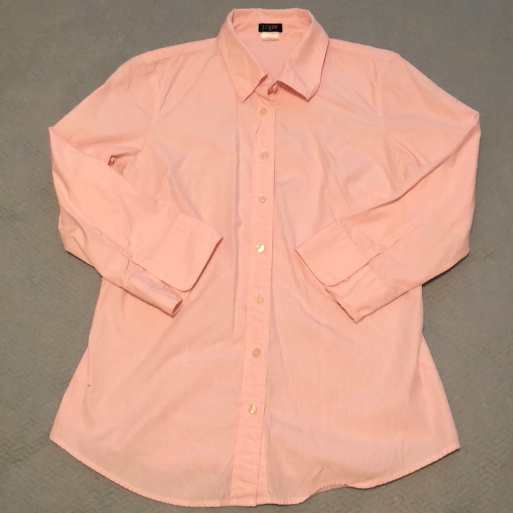 J. Crew | Pink & White Striped Button Down